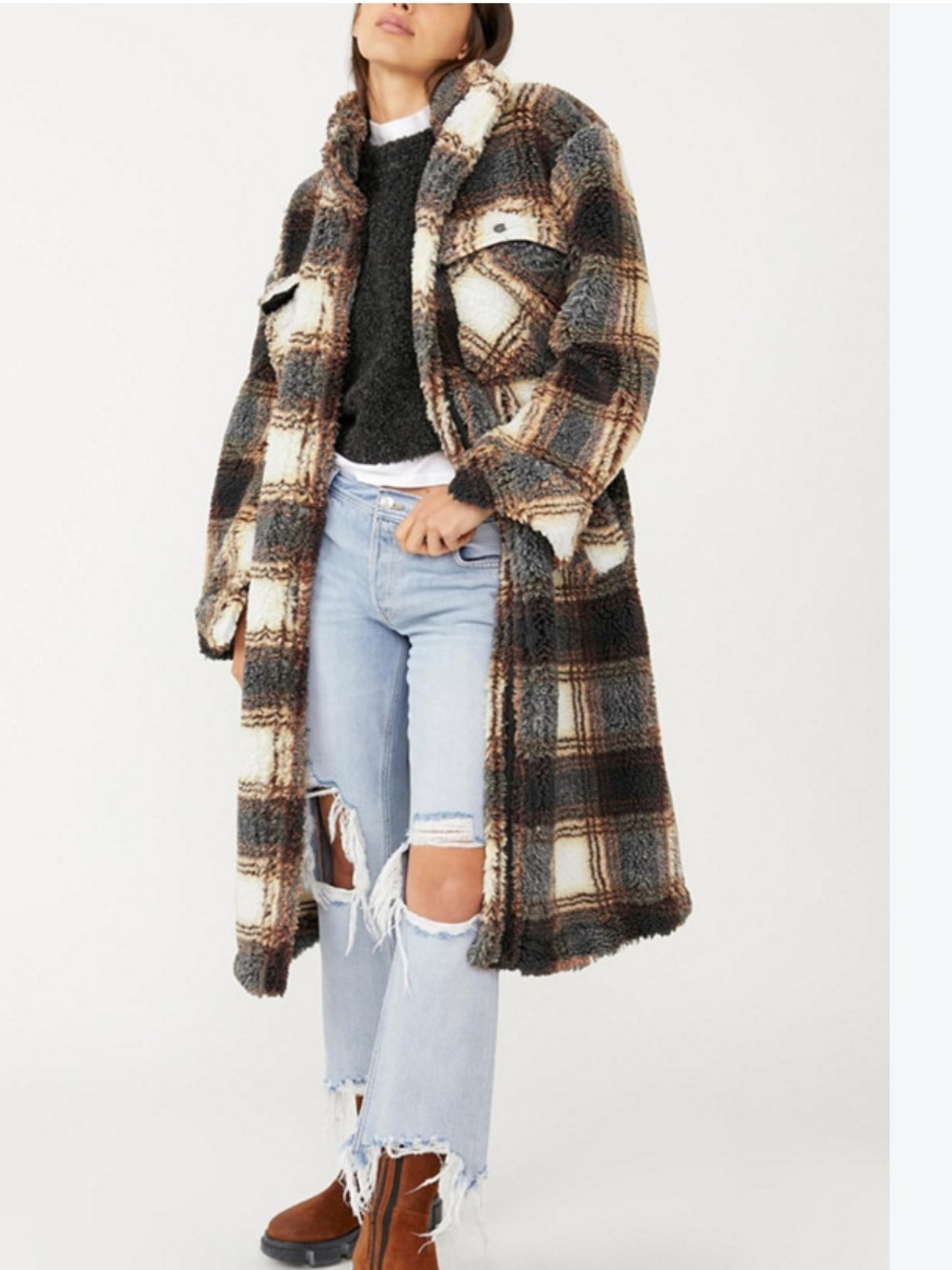 We the free Free People Sloane maxi shirt jacket